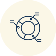 Vector image of a diversified pie chart