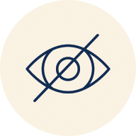 Vector image of an eye crossed out