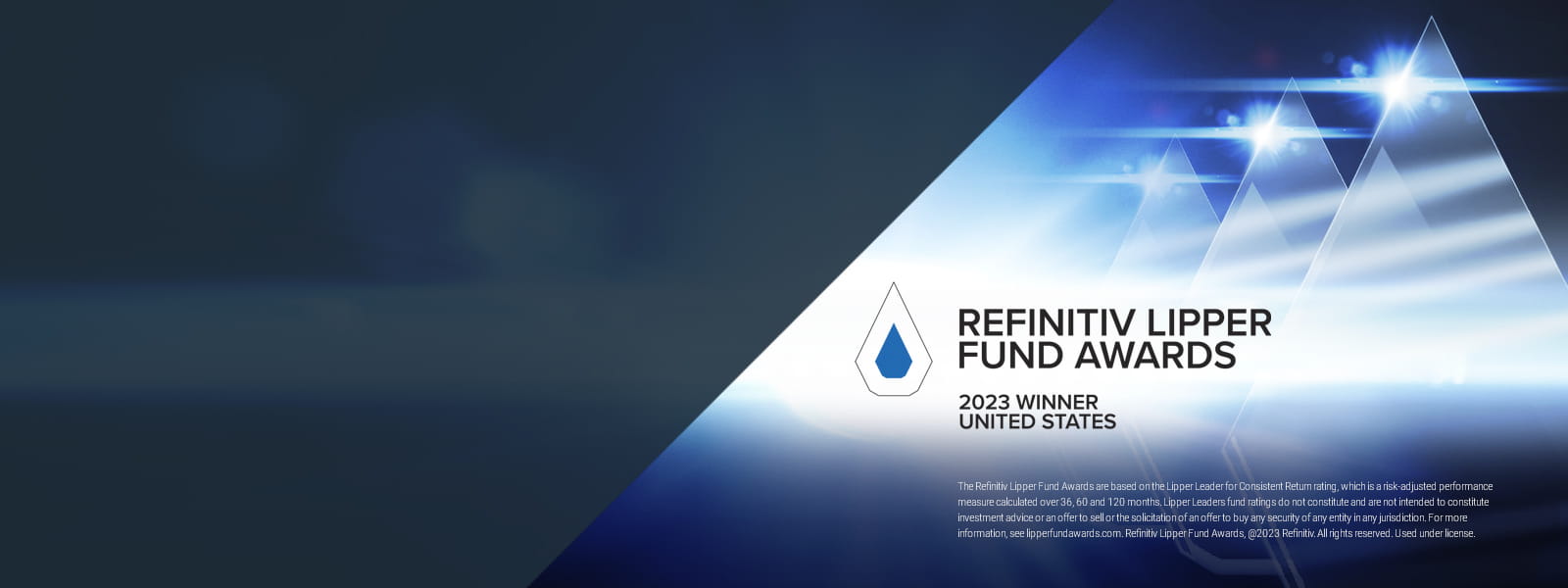 Carillon Family of Funds is named 2023 U.S. Refinitiv Lipper Fund Awards Best Fixed Income Small Fund Family Group, as of 11/30/22.